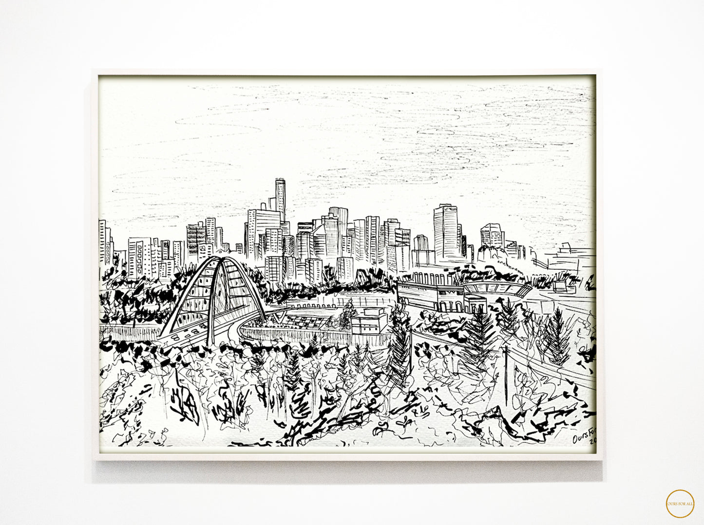 #YEG Walterdale in Ink Art Print